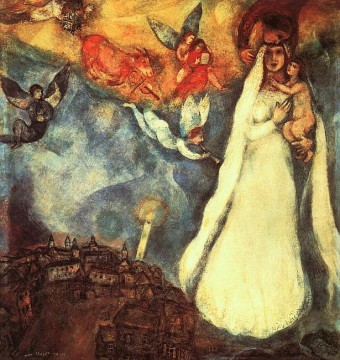 Marc Chagall Werke - Madonna des Dorfzeitgenosses Marc Chagall
